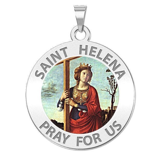 Saint Helena Round Religious Color Medal