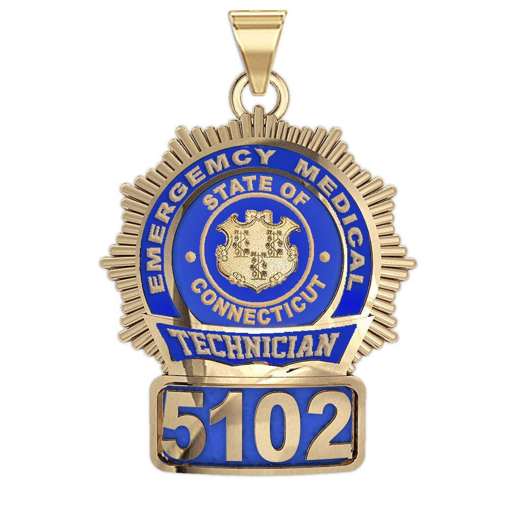 Personalized EMT Badge with Your Number & State or City