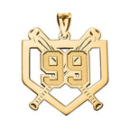 Personalized Baseball Home Plate Pendant with Number