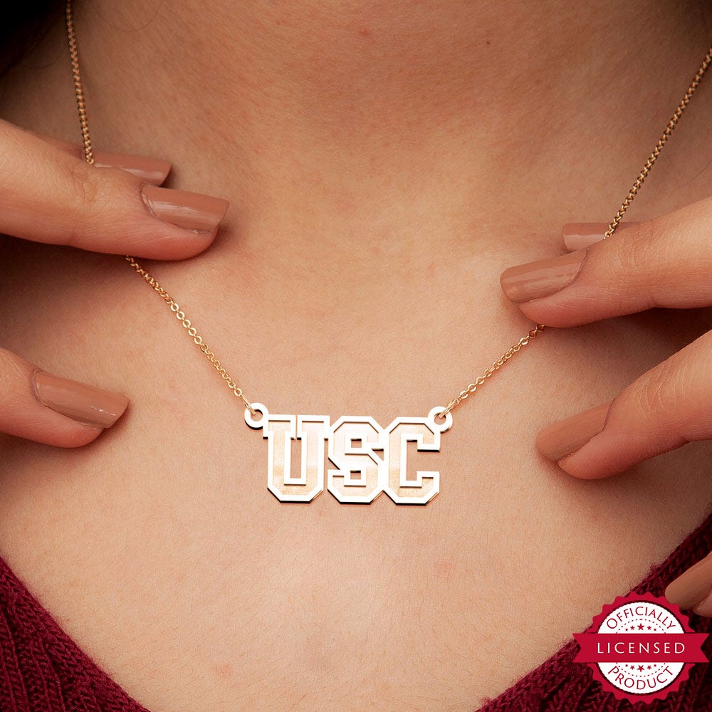 Usc Block Necklace