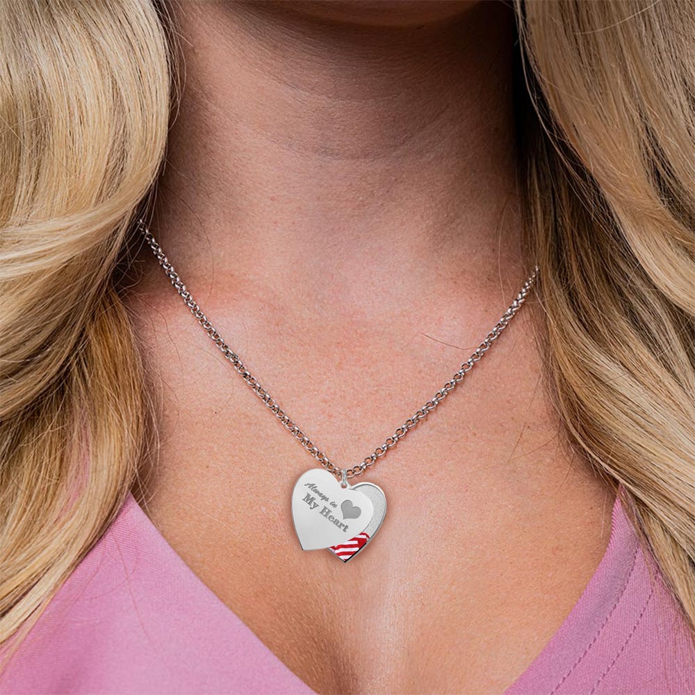 Always In My Heart Heart Swivel Photo Pendant