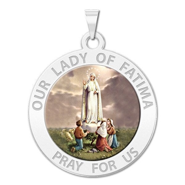 Our Lady Of Fatima Religious Medal "Color"