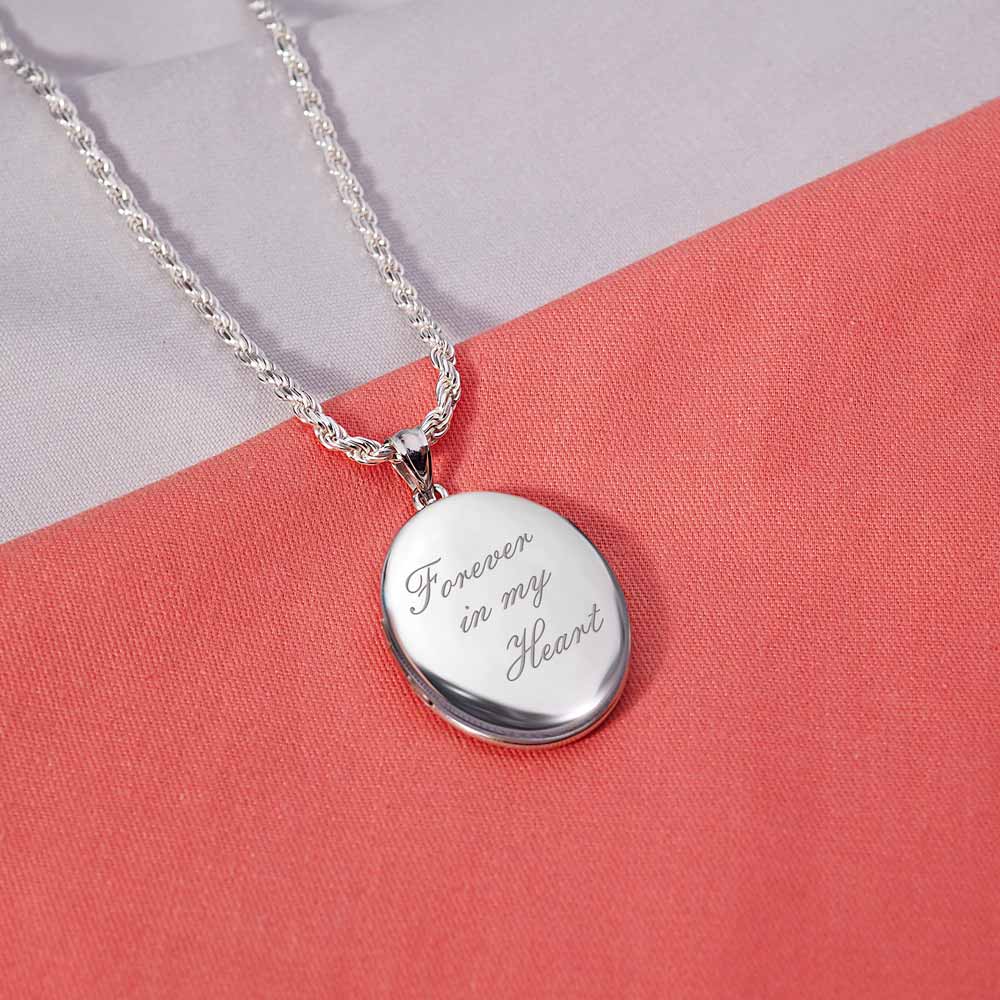 Forever In My Heart Oval Photo Locket