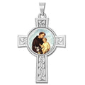 Saint Anthony Cross Religious Medal "Color