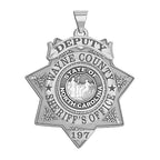 Personalized North Carolina 7-Point Star Sheriff Badge with Rank, Number & Dept.