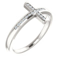 1/10 Ctw Diamond Sideways Cross Ring