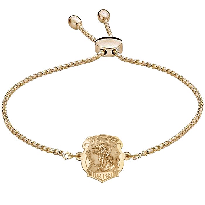 Saint Michael Personalized Police Badge Bracelet