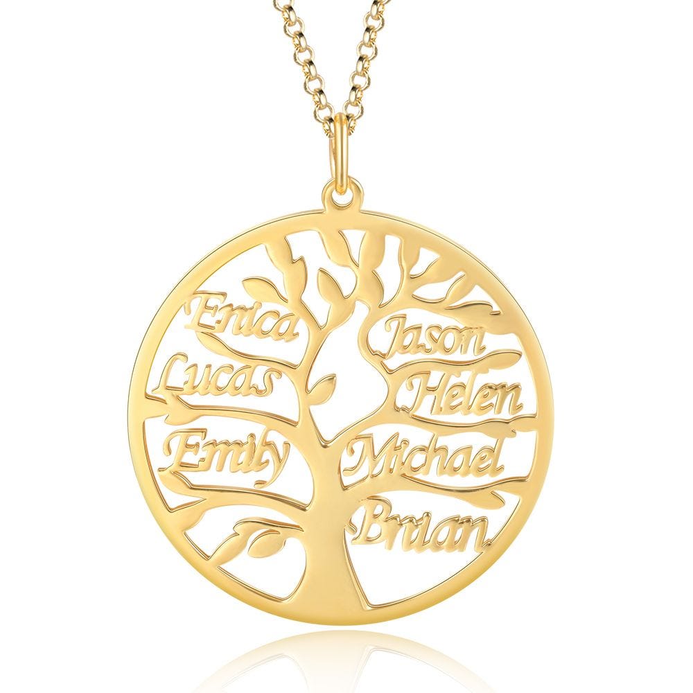 Personalized Family Tree Pendant with Up to 7 Names