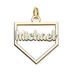 Personalized Cut-Out Baseball Homeplate Pendant with Name