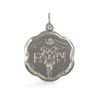 RN Caduceus Scalloped Disc Charm