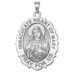Immaculate Heart of Mary Scalloped Oval Religious Medal