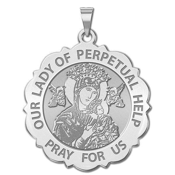 Our Lady Of Perpetual Help Scalloped Medal