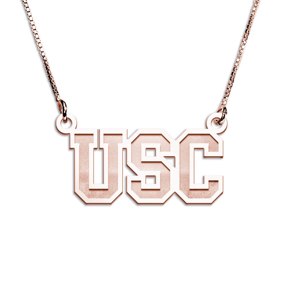 Usc Block Necklace