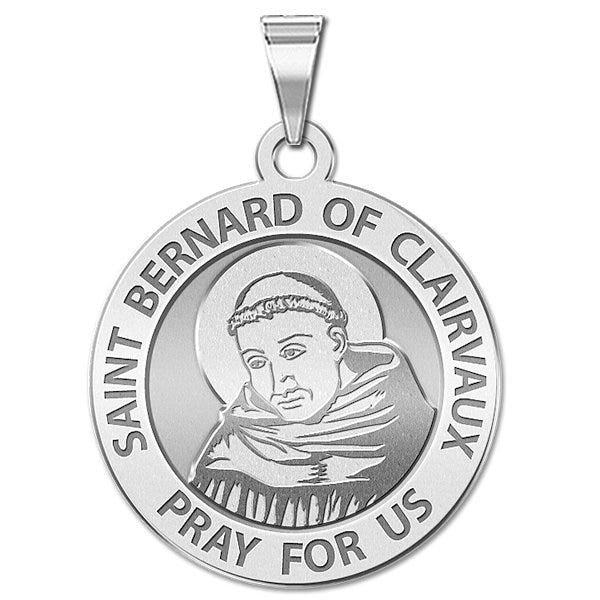 Saint Bernard Of Clairvaux Round Religious Medal