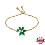 Ohio State University Color Enamel Buckeye Leaf Bracelet