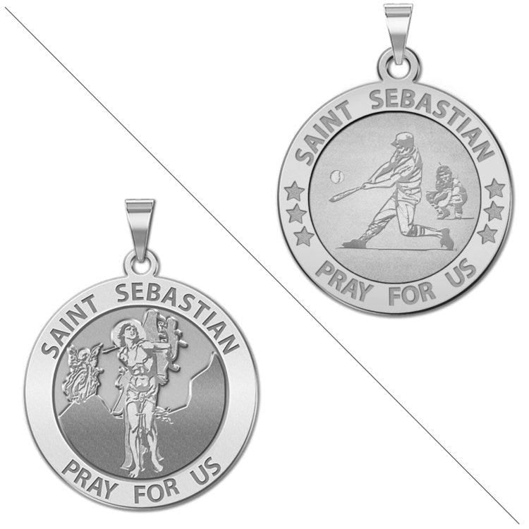Baseball - Saint Sebastian Doubledside Sports Religious Medal