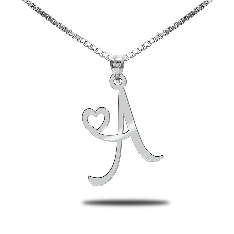 Initial Necklace with Tiny Heart