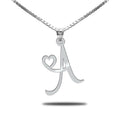 Initial Necklace with Tiny Heart