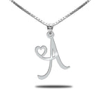 Initial Necklace with Tiny Heart