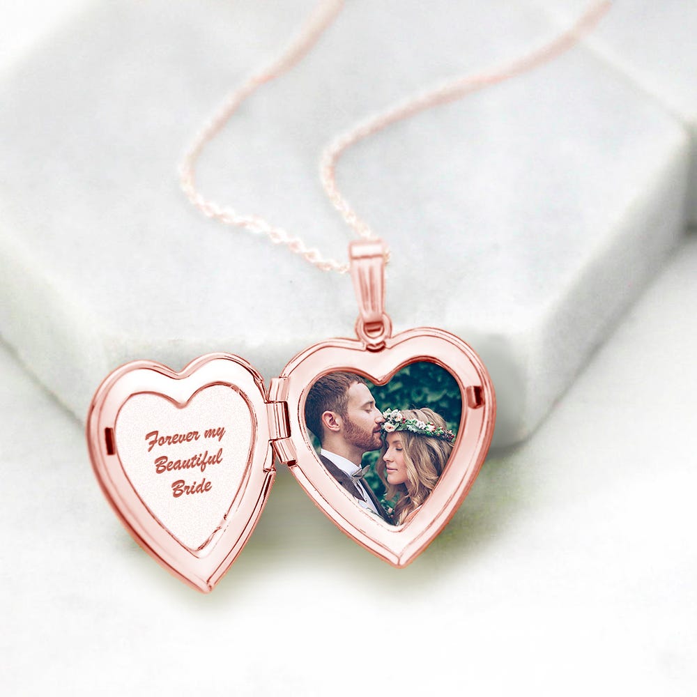 Rose Gold Plated Classic Heart Photo Locket