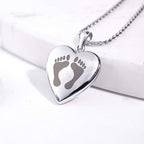Baby Footprints Heart Photo Locket
