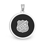 Color Enameled Hockey Pendant with Name & Number