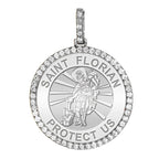 Large Saint Florian Diamond Religious Medal