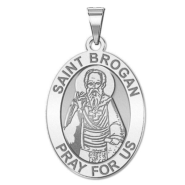 Saint Brogan Oval Religious Medal - Oval