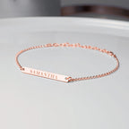 Dainty Thin Name Bar Bracelet