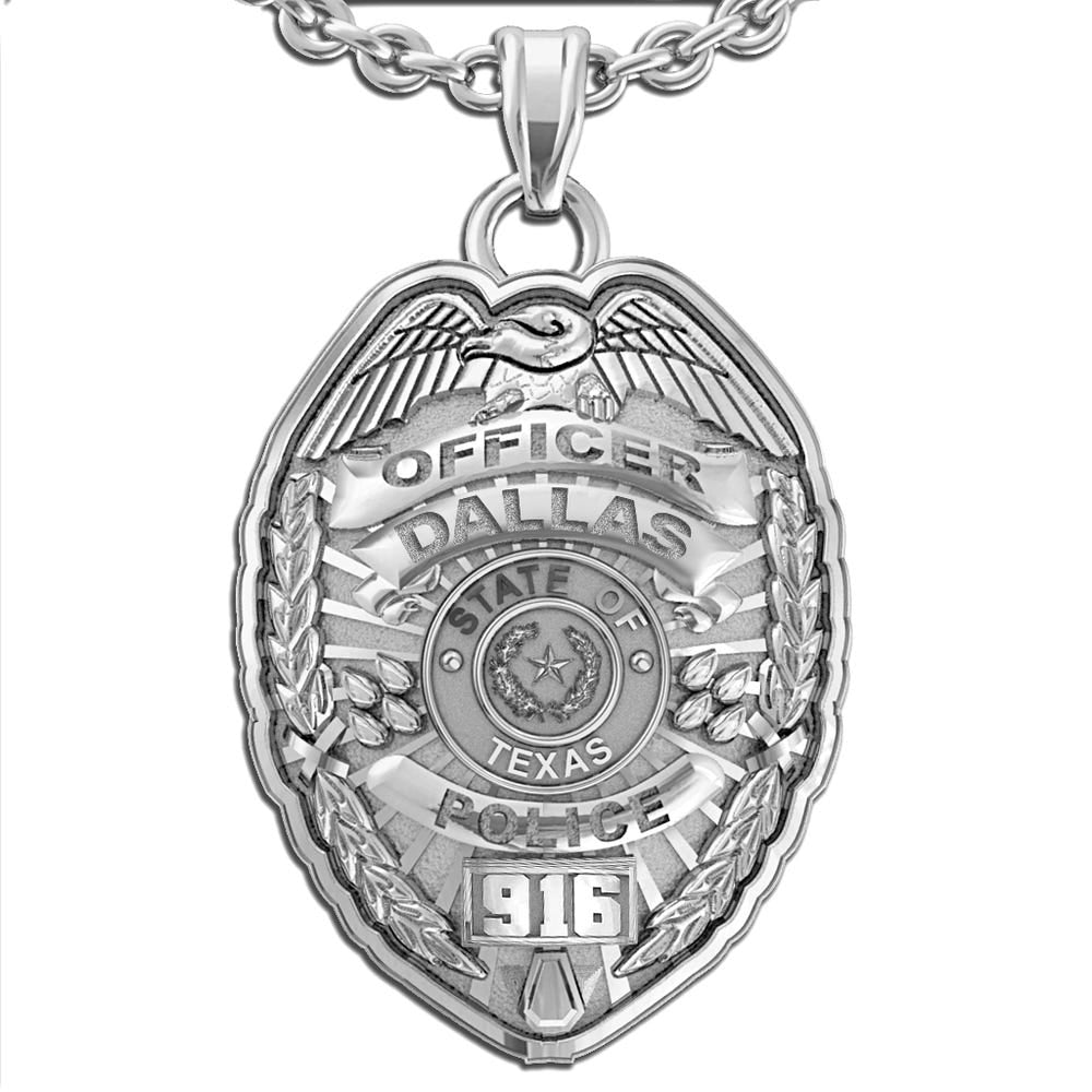 Personalized Texas Police Badge with Your Name, Rank, Number & Department