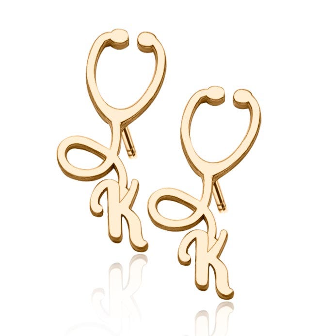 Pair of Nurse Initial Stethoscope Stud Earrings
