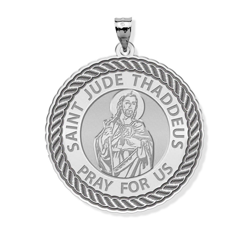 Saint Jude Round Rope Border Medal