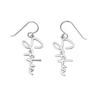 Modern Script Name Dangle Earrings