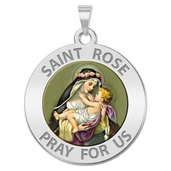 Saint Rose Of Lima Religious Medal "Color"