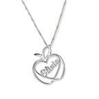 Personalized Teacher's Apple Name Necklace