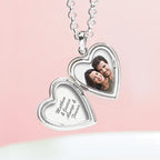 14K White Gold Small Heart Photo Locket