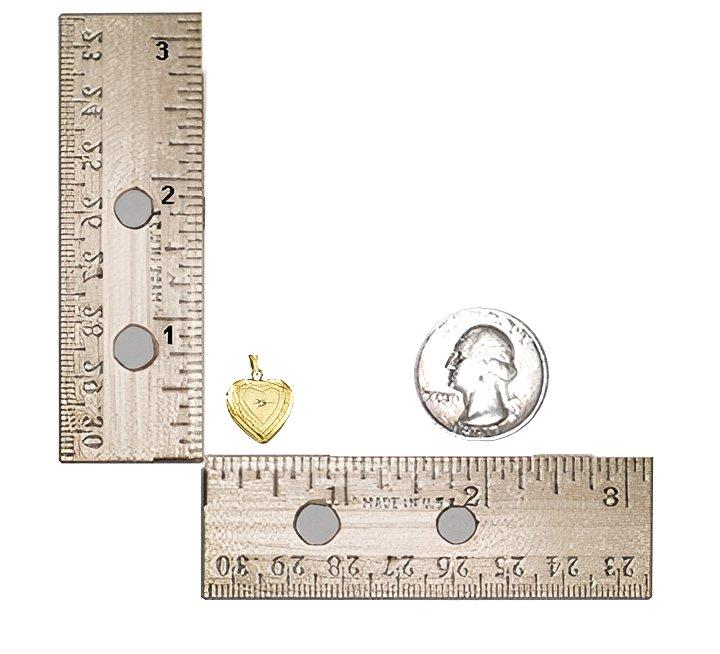 Solid 14K Yellow Gold Heart Photo Locket With Diamond