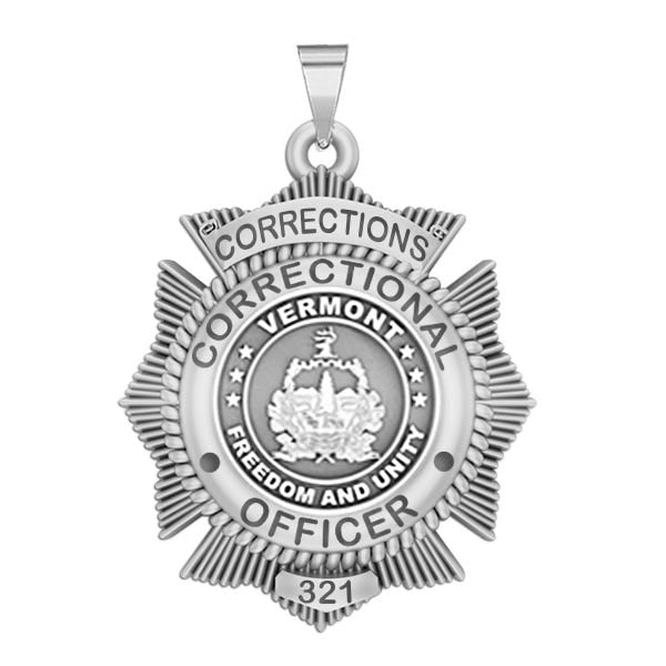 Personalized Vermont Corrections Badge with Your Rank and Number