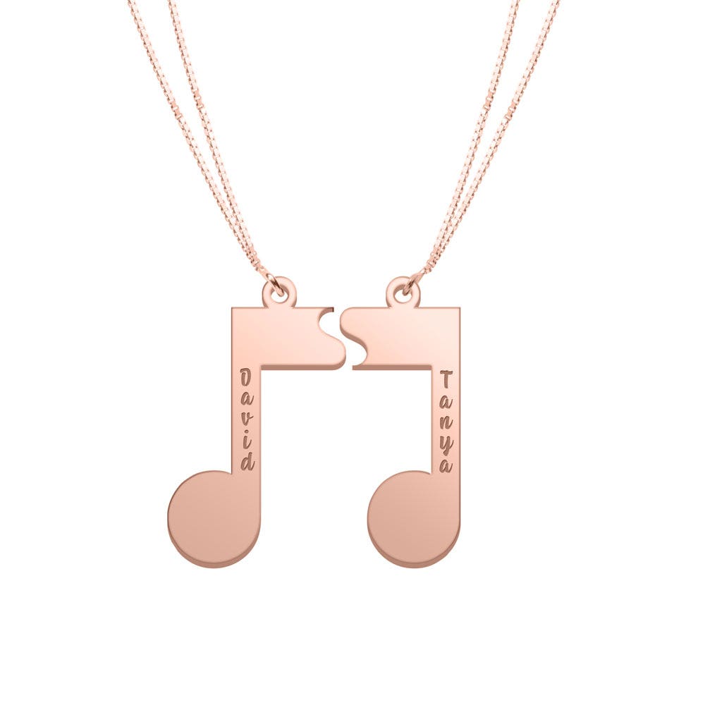 Split Music Note Name Jewelry