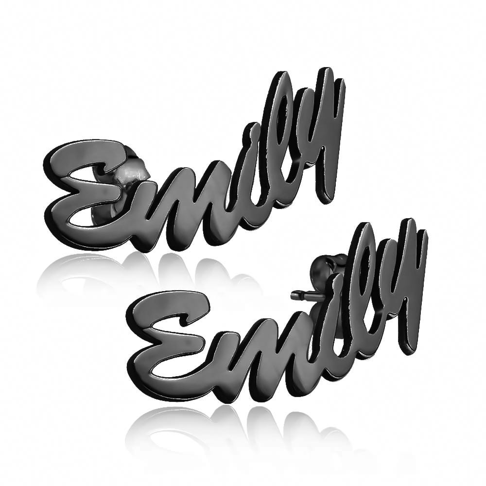 Pair of Script Name Earrings