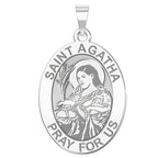 Saint Agatha Religious Oval Medal