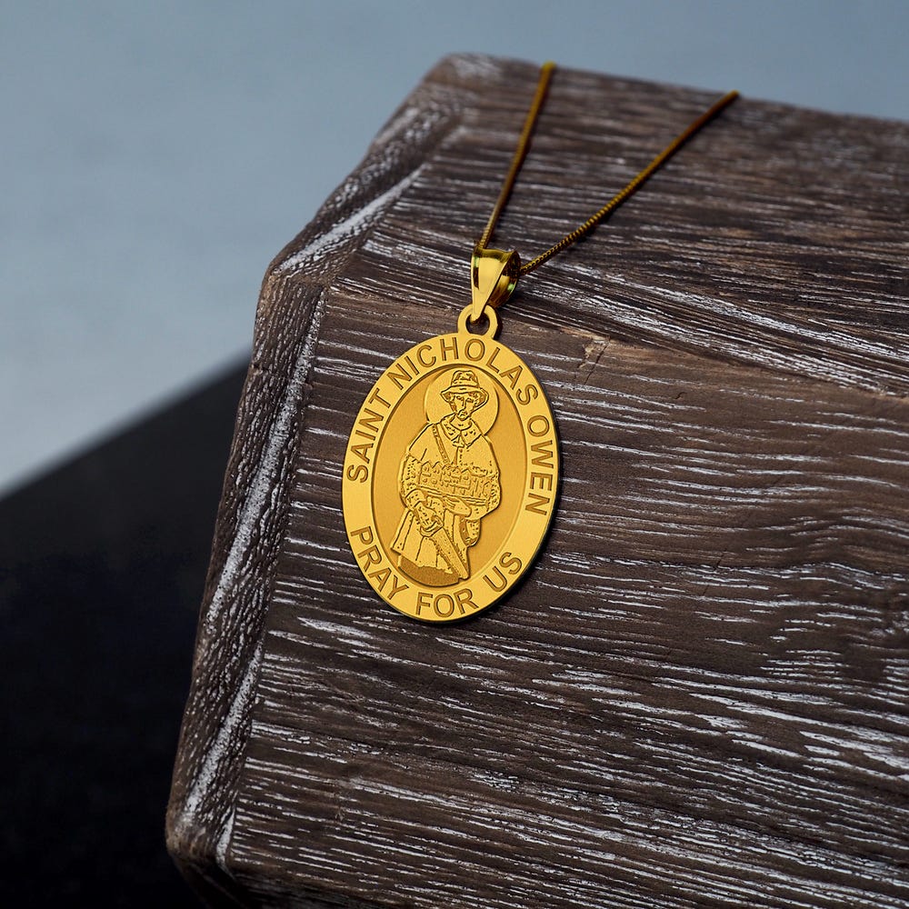 Saint Nicholas Owen Oval Religious Medal