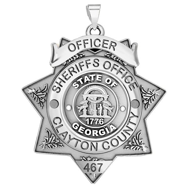 Personalized 7-Point Star Georgia Sheriff Badge with Your Dept., Rank and Number