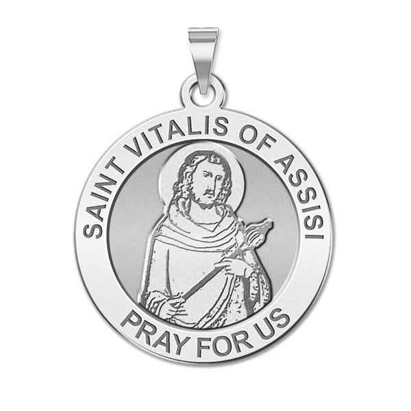 Saint Vitalis Of Assisi Round Religious Medal