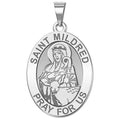 Saint Mildred Oval Religious Medal