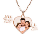 Dripping Heart with Arrow Photo Pendant