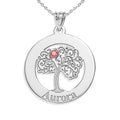 Personalized Family Tree Pendant with Name and Birthstone