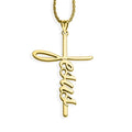 Jesus Script Cross Necklace