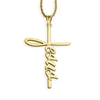 Jesus Script Cross Necklace