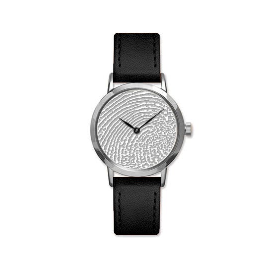 Custom Swiss QuartzLine Fingerprint Leather Band Watch